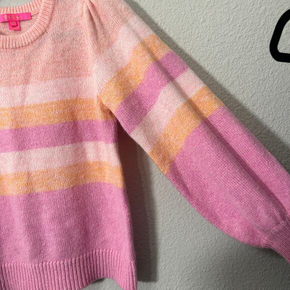 Lilly Pulitzer Ritza Striped Sweater In Lilac Wool Blend Barbiecore Coquette XS - Picture 7 of 13